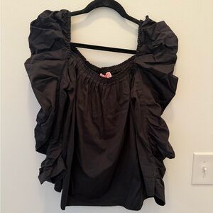 kate spade Black Ruffled Blouse